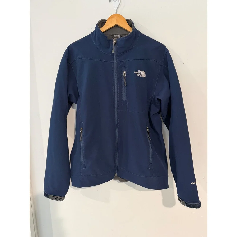The North Face Mens Apex Bionic Softshell Jacket Navy Blue Full Zip Medium